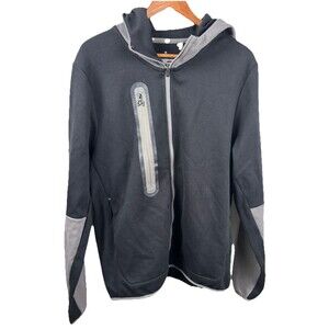 Rawgear Pro-Tech Track Hoodie Large RG517 Black Gray Track Full Zip Jacket